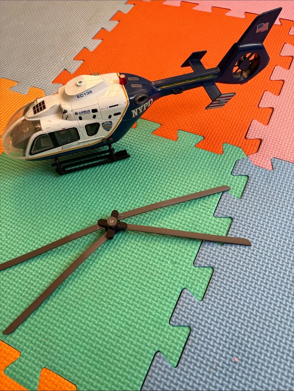 NYPD Blue & White Rescue Helicopter Toy